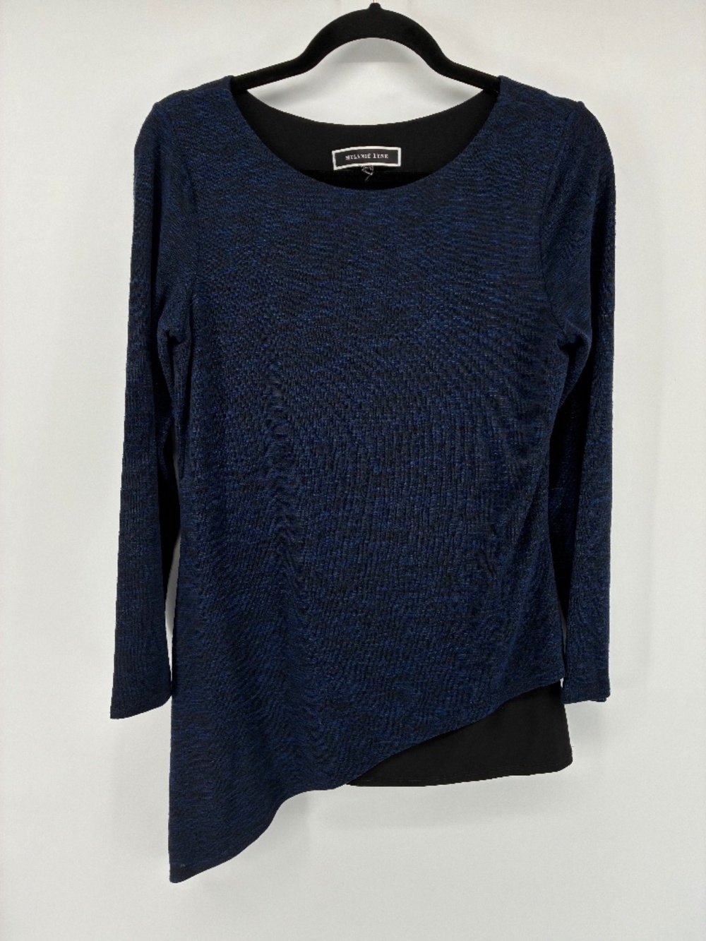 Melanie Lyne Navy Layered Asymmetric Long-Sleeve Top